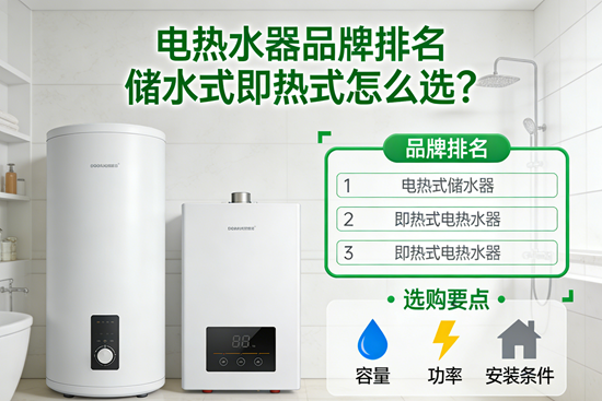 电热水器品牌十大排名,储水式即热式怎么选?